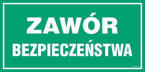 Znak JD028 Zawór bezpieczeństwa, 1000x500 mm, PN - Płyta 1 mm