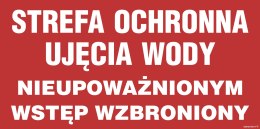 Znak JD033 Strefa ochronna ujęcia wody, 1000x500 mm, FN - Folia samoprzylepna