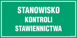 Znak JE017 Stanowisko kontroli stawiennictwa, 300x150 mm, PN - Płyta 1 mm