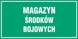 Znak JE023 Magazyn środków bojowych, 300x150 mm, PN - Płyta 1 mm