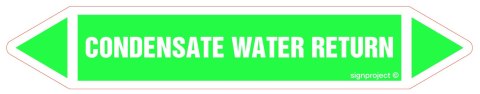 Znak JF097 Condensate water return - arkusz 2 naklejek, 563x100 mm, FN - Folia samoprzylepna