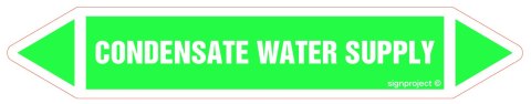 Znak JF098 Condensate water supply - arkusz 2 naklejek, 563x100 mm, FN - Folia samoprzylepna