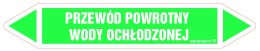Znak JF373 PRZEWÓD POWROTNY WODY OCHŁODZONEJ - arkusz 2 naklejek, 563x100 mm, FN - Folia samoprzylepna