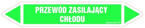 Znak JF376 PRZEWÓD ZASILAJĄCY CHŁODU - arkusz 2 naklejek, 563x100 mm, FN - Folia samoprzylepna