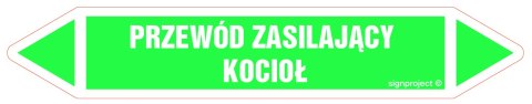 Znak JF377 PRZEWÓD ZASILAJĄCY KOCIOŁ - arkusz 2 naklejek, 563x100 mm, FN - Folia samoprzylepna