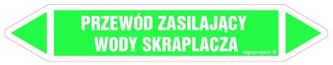 Znak JF382 PRZEWÓD ZASILAJĄCY WODY SKRAPLACZA - arkusz 2 naklejek, 563x100 mm, FN - Folia samoprzylepna