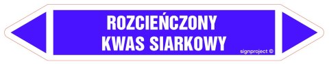 Znak JF406 ROZCIEŃCZONY KWAS SIARKOWY - arkusz 4 naklejek, 338x60 mm, FN - Folia samoprzylepna