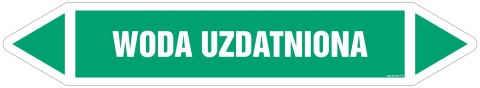 Znak JF504 WODA UZDATNIONA - arkusz 16 naklejek, 140x25 mm, FN - Folia samoprzylepna