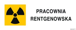 Znak KA014 Znak ostrzegawczy do oznakowania pracowni rentgenowskiej, 250x100 mm, PN - Płyta 1 mm
