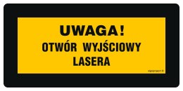 Znak KB004 Uwaga! Promieniowanie laserowe przy otwarciu, 200x100 mm, PN - Płyta 1 mm