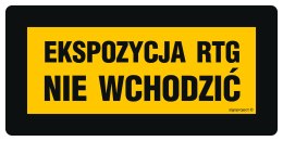 Znak KB009 Strefa ochronna promieniowania elektromagnetycznego nieupoważnionym wstęp wzbroniony, 400x300 mm, FN - Folia samoprzy