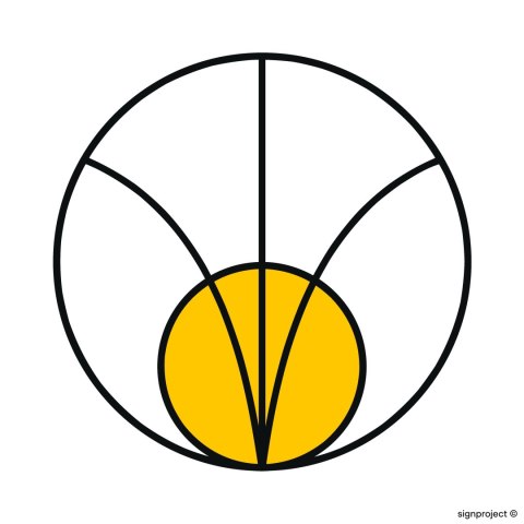 Znak KC004 Strefa pośrednia, 200x200 mm, PN - Płyta 1 mm