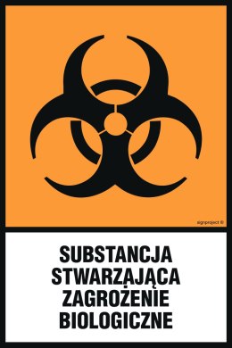 Znak LB009 Substancja stwarzająca zagrożenie biologiczne, 100x150 mm, PN - Płyta 1 mm