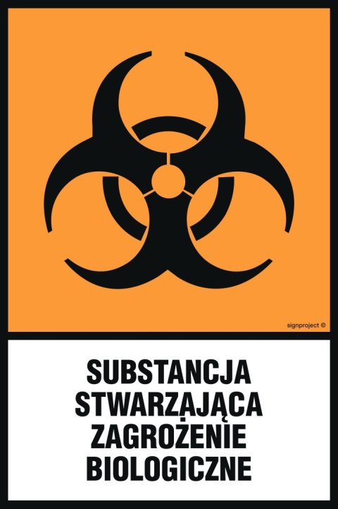 Znak LB009 Substancja stwarzająca zagrożenie biologiczne, 100x150 mm, PN - Płyta 1 mm