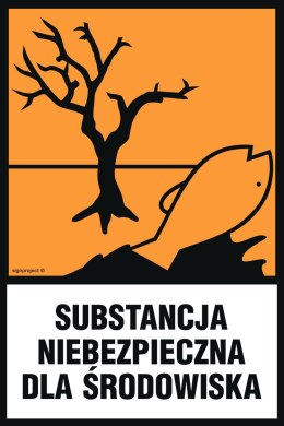 Znak LB010 Substancja niebezpieczna dla środowiska - opakowanie 10 sztuk, 50x75 mm, PN - Płyta 1 mm