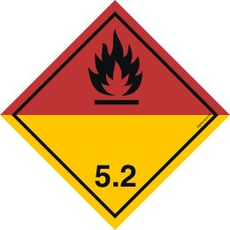 Znak MB022 Nadtlenki organiczne, 200x200 mm, FN - Folia samoprzylepna