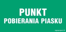 Znak NA010 Punkt pobierania piasku, 400x200 mm, PN - Płyta 1 mm