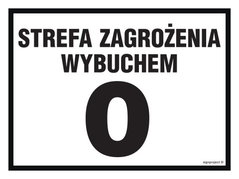 Znak NB022 Strefa zagrożenia wybuchem 0, 400x300 mm, BN - Płyta żółta 0,6mm