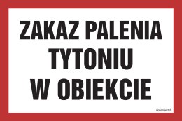 Znak NC011 Zakaz palenia tytoniu w obiekcie, 200x133 mm, FN - Folia samoprzylepna