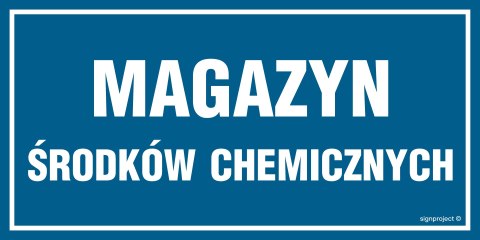 Znak NC059 Magazyn środków chemicznych, 200x100 mm, FN - Folia samoprzylepna