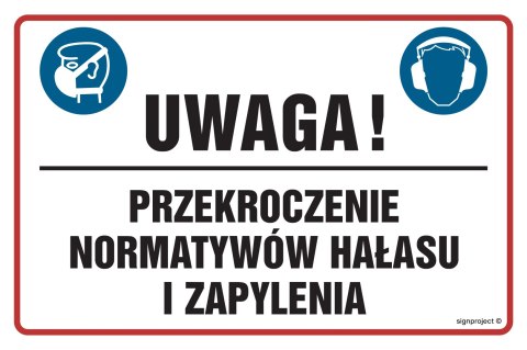 Znak NC066 Uwaga, 300x200 mm, PN - Płyta 1 mm