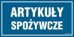 Znak NC067 Artykuły spożywcze, 300x150 mm, PN - Płyta 1 mm