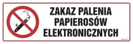 Znak NC090 Zakaz palenia papierosów elektronicznych, 300x100 mm, FN - Folia samoprzylepna