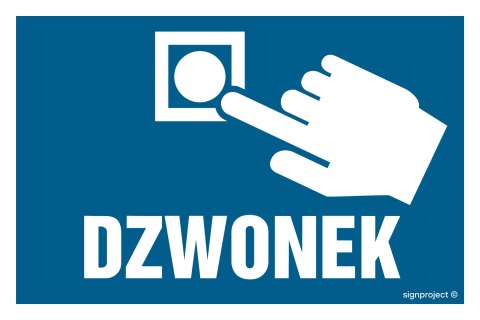 Znak NC128 Dzwonek, 150x100 mm, PN - Płyta 1 mm