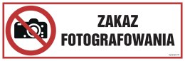 Znak NC134 Zakaz fotografowania, 300x100 mm, FN - Folia samoprzylepna