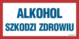 Znak ND002 Alkohol szkodzi zdrowiu, 200x100 mm, FN - Folia samoprzylepna