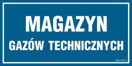 Znak ND010 Magazyn gazów technicznych, 200x100 mm, PN - Płyta 1 mm