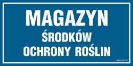 Znak ND012 Magazyn środków ochrony roślin, 200x100 mm, PN - Płyta 1 mm