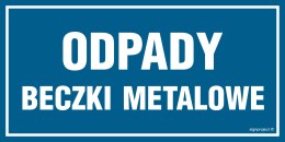 Znak ND019 Odpady beczki metalowe, 300x150 mm, FN - Folia samoprzylepna