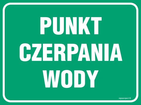 Znak OB013 Punkt czerpania wody, 400x300 mm, PN - Płyta 1 mm