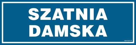 Znak PA015 Szatnia damska, 300x100 mm, FN - Folia samoprzylepna