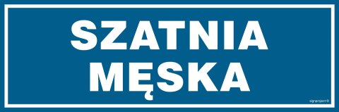 Znak PA016 Szatnia męska, 300x100 mm, FN - Folia samoprzylepna