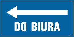 Znak PA028 Do biura - kierunek w lewo, 200x100 mm, PN - Płyta 1 mm