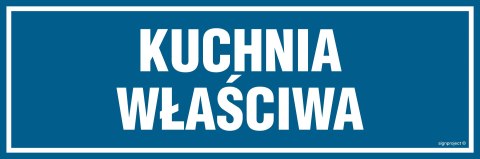 Znak PA050 Kuchnia właściwa, 600x200 mm, PN - Płyta 1 mm