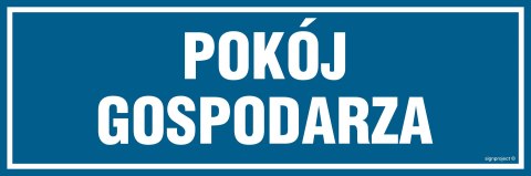 Znak PA059 Pokój gospodarza, 150x50 mm, FN - Folia samoprzylepna