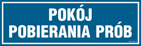 Znak PA061 Pokój pobierania prób, 150x50 mm, PN - Płyta 1 mm