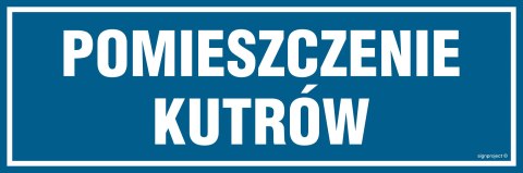 Znak PA063 Pomieszczenie kutrów, 300x100 mm, PN - Płyta 1 mm