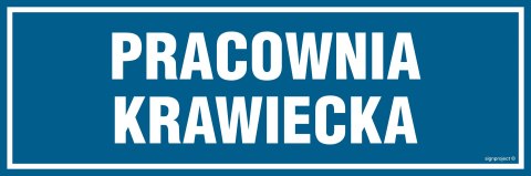 Znak PA065 Pracownia krawiecka, 300x100 mm, PN - Płyta 1 mm