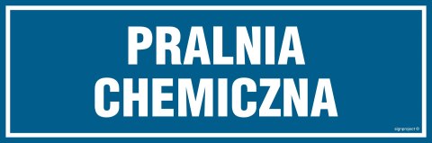 Znak PA066 Pralnia chemiczna, 300x100 mm, FN - Folia samoprzylepna