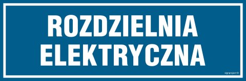 Znak PA074 Rozdzielnia elektryczna, 300x100 mm, FN - Folia samoprzylepna