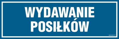 Znak PA090 Wydawanie posiłków, 300x100 mm, FN - Folia samoprzylepna