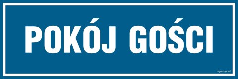 Znak PA098 Pokój gości, 300x100 mm, FN - Folia samoprzylepna