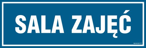 Znak PA163 Sala zajęć, 300x100 mm, PN - Płyta 1 mm