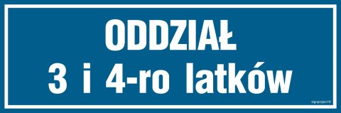 Znak PA181 Sala 6 latków, 300x100 mm, PN - Płyta 1 mm