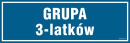 Znak PA187 Grupa 3 latków, 150x50 mm, PN - Płyta 1 mm