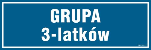 Znak PA187 Grupa 3 latków, 300x100 mm, PN - Płyta 1 mm